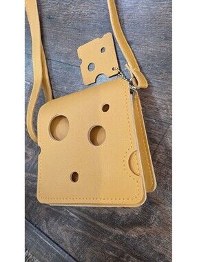 Yellow Crossbody Bag with Cheese Slice Design